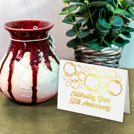 50周年記念お祝いバブル 箔カード