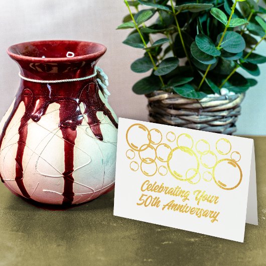 50周年記念お祝いバブル 箔カード
