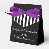 50周年記念お願い箱，白黒ストライプ付 フェイバーボックス (正面サイド)