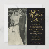 50周年記念たった今結婚しました結婚の写真広場 招待状 (正面)