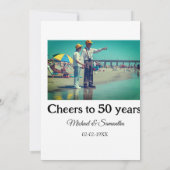 50周年記念にお名前、写真、年月日を追加 招待状 (裏面)