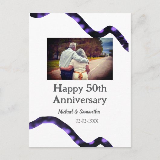 50周年記念にお名前・写真・日付を追加 ポストカード (正面)