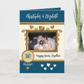 50周年記念に写真名を青に追加 カード (正面)