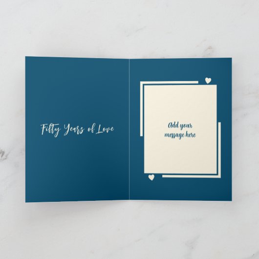 50周年記念に写真名を青に追加 カード (内部)