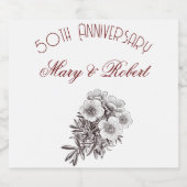 50周年記念に栄えたパーソナライズされた- スパークリングワインラベル (シングルラベル)