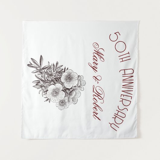 50周年記念に栄えたパーソナライズされた- タペストリー (正面(横))