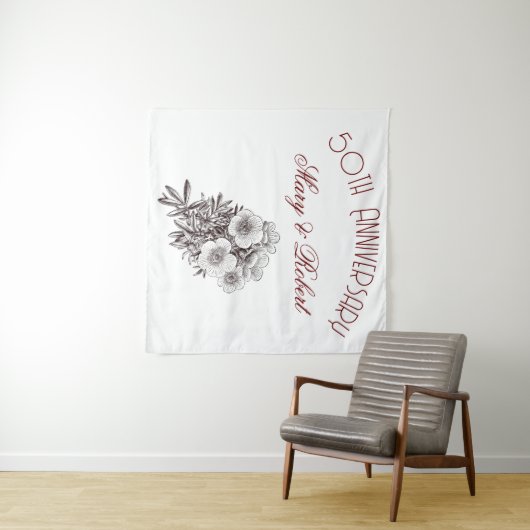 50周年記念に栄えたパーソナライズされた- タペストリー (インサイチュ(横))