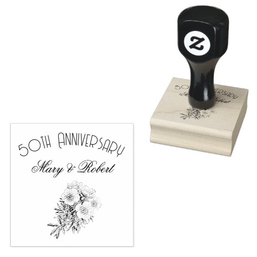 50周年記念に栄えたパーソナライズされた- ラバースタンプ (押印)