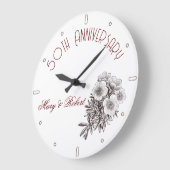 50周年記念に栄えたパーソナライズされた- ラージ壁時計 (傾斜)