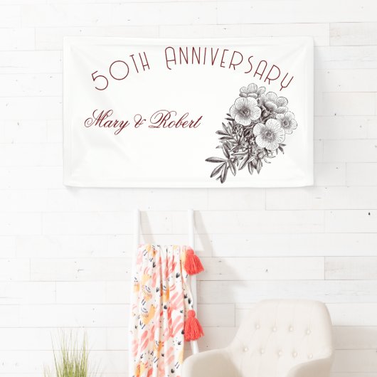 50周年記念に栄えたパーソナライズされた- 横断幕 (インサイチュ)