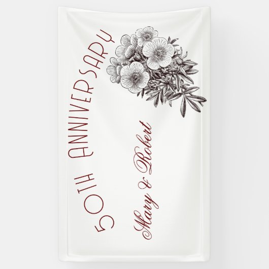 50周年記念に栄えたパーソナライズされた- 横断幕 (縦)