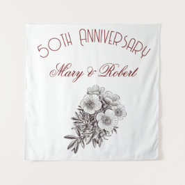50周年記念のお祝いにカスタマイズ可能 タペストリー