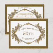 50周年記念のお祝い 招待状 (正面/裏面)