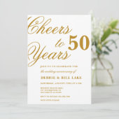 50周年記念のお誘い 50年のお祝いに乾杯 招待状 (スタンド正面)