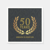 50周年記念のカスタ結婚マイズ スタンダードカクテルナプキン (正面)