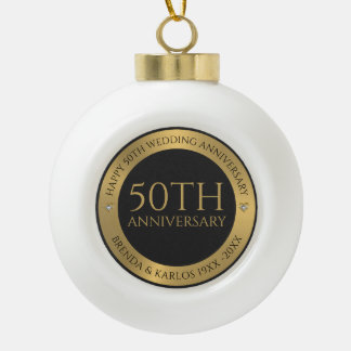 50周年記念のグレー結婚とメタリック セラミックボールオーナメント