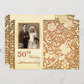 50周年記念のゴールドアニバーサリー招待状（写真付き） 招待状 (正面/裏面)