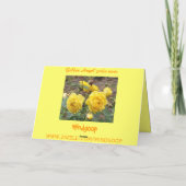 50周年記念のゴールドエンジェルローズのグリーティングカード カード (裏面)