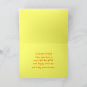 50周年記念のゴールドエンジェルローズのグリーティングカード カード (内部)