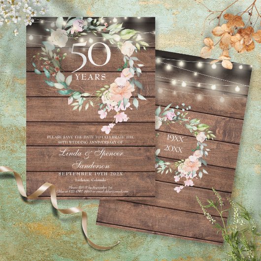 50周年記念のレトロなお花のイルミネーション セーブザデート