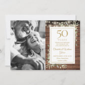 50周年記念のレトロなグリーンにライトの写真 セーブザデート (正面)