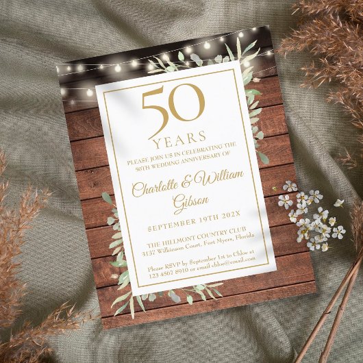 50周年記念のレトロなグリーンを使った招待状