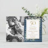 50周年記念のレトロなライトとグリーン写真 セーブザデート (スタンド正面)