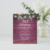 50周年記念のレトロゴールドハート招待状 (スタンド正面)