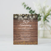 50周年記念のレトロゴールドハート招待状 (スタンド正面)