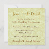 50周年記念の偽サテンリボン付きメタリック紙 招待状 (裏面)