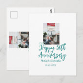 50周年記念の写真 ターコイズの弓 名前入り ポストカード (正面/裏面)