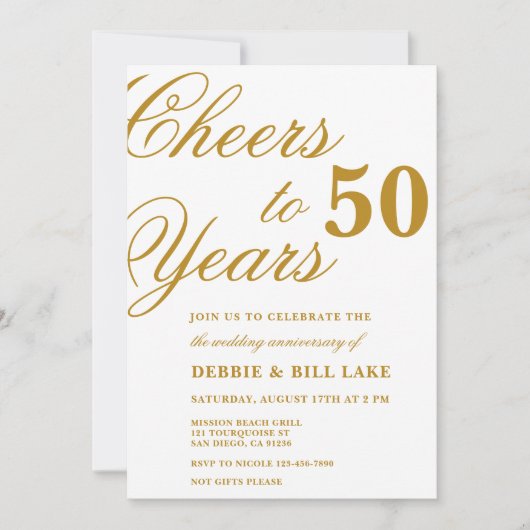 50周年記念の招待状 おめでとう50年 招待状 (正面)