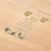 50周年記念の招待状 アクリル招待状 (レイダウン)