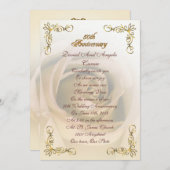 50周年記念の招待状 セピアローズ 招待状 (正面/裏面)
