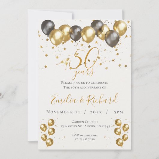 50周年記念の招待状 招待状 (正面)