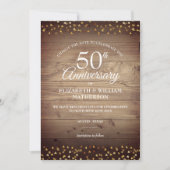 50周年記念の日付の変更素朴 招待状 (正面)