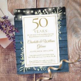 50周年記念の植物を使ったシンプルな招待状