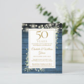 50周年記念の植物を使ったシンプルな招待状 (スタンド正面)