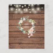50周年記念の田舎風結婚式招待状 (裏面)