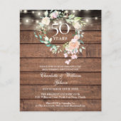 50周年記念の田舎風結婚式招待状 (正面)