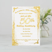 50周年記念の箔押し招待状 箔招待状 (立ち正面)