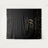 50周年記念の結婚写真の背景　ゴールドブラック タペストリー (正面(横))