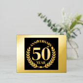 50周年記念の結婚式 箔招待状ポストカード (立ち正面)