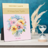 50周年記念の花の名前はピンクのゴールド フォトプラーク (側面)