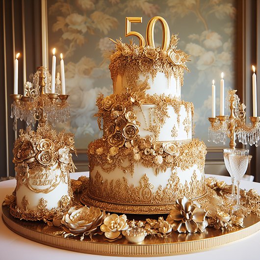 50周年記念の華やかなケーキ