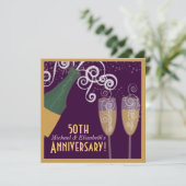 50周年記念の華やかなゴールドパーティー 招待状 (スタンド正面)