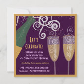 50周年記念の華やかなシャンパンパーティー 招待状 (裏面)