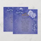50周年記念の誓いの更新　青いバラ 招待状 (正面/裏面)