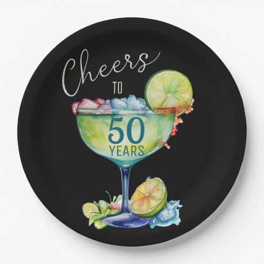 50周年記念の誕生日おめでとうございます ペーパープレート (正面)