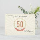 50周年記念の誕生日招待状 招待状 (スタンド正面)
